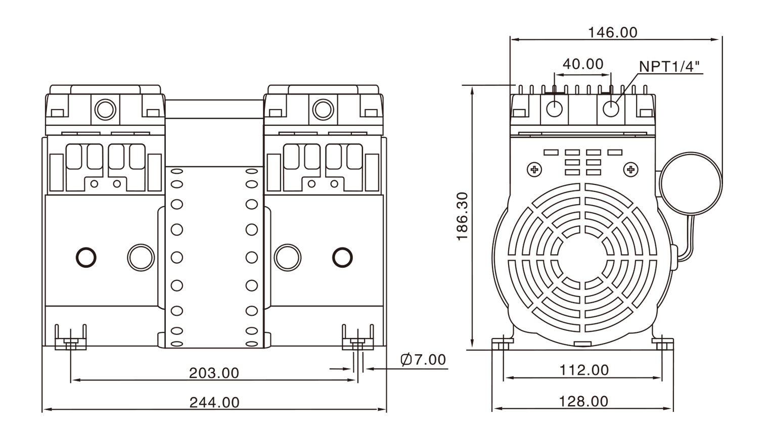 HP-1400H安装尺寸图